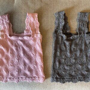 Free People - Tank Top Set - Gray & Pink -